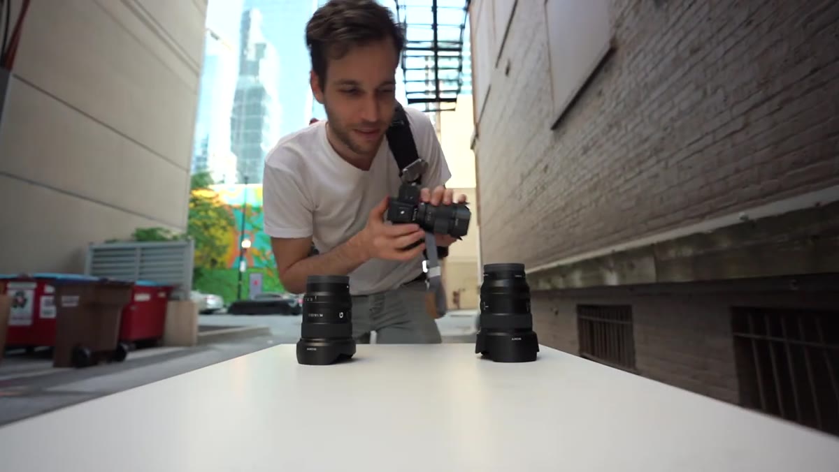 Pierre asking viewers to choose between three focal lengths