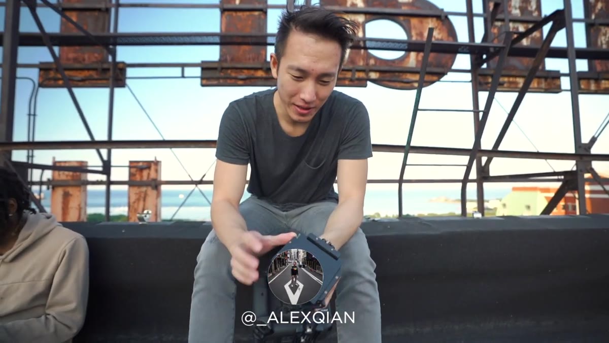 Alex showing stacked ND and pro-mist filters on his lens
