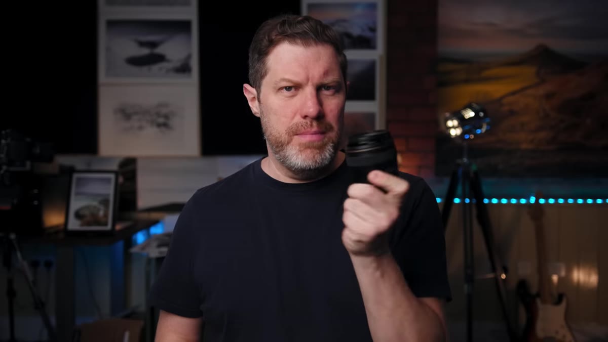 85mm prime lens shown, Adam discussing portrait and landscape use cases