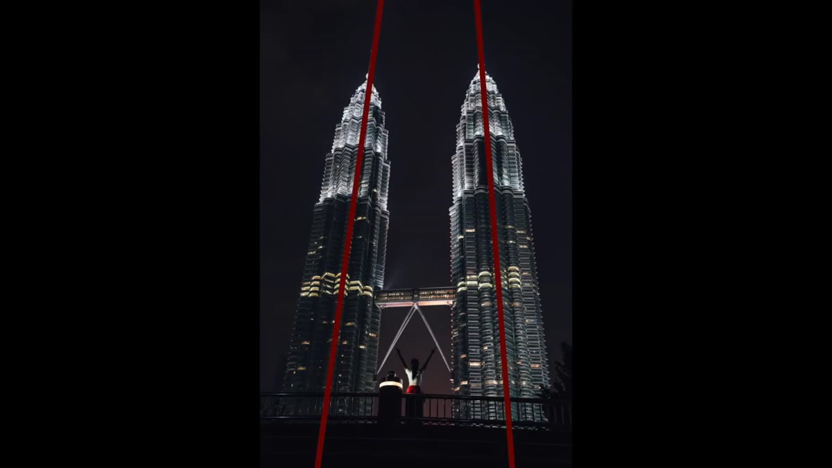 Pierre framing architectural scene with wide angle leading lines