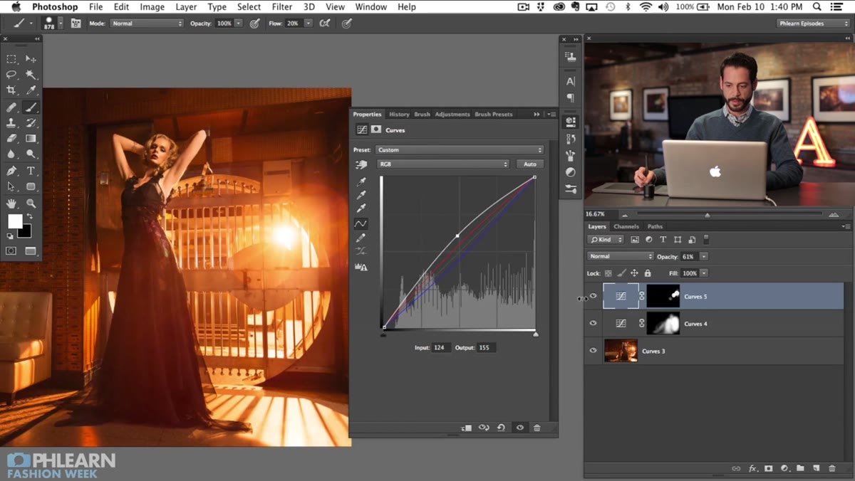 Motion Blur dialog box with angle and distance settings