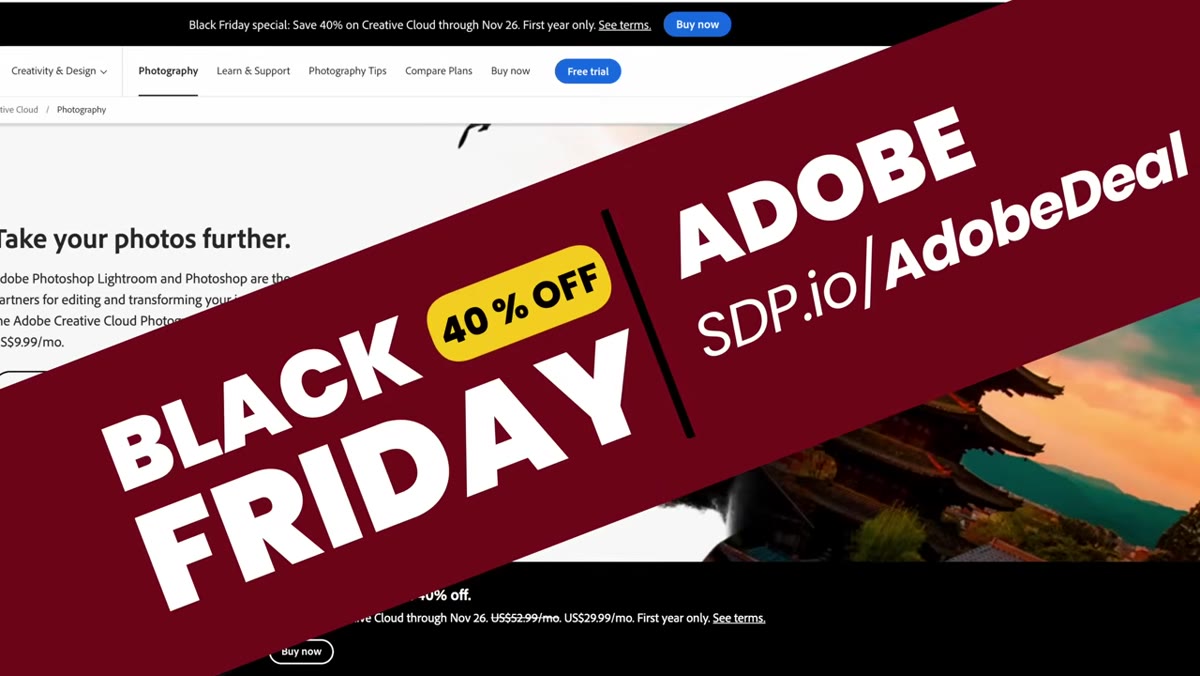 Adobe deal URL displayed on screen