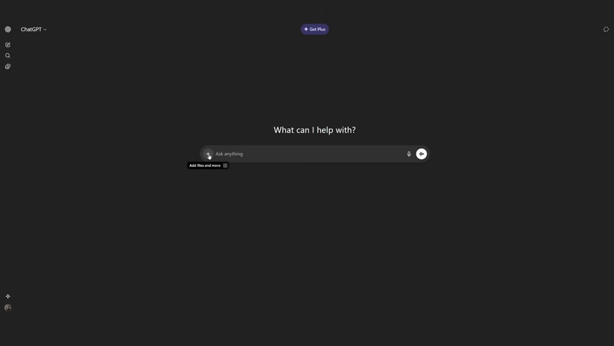 Clicking the plus button to attach an image file