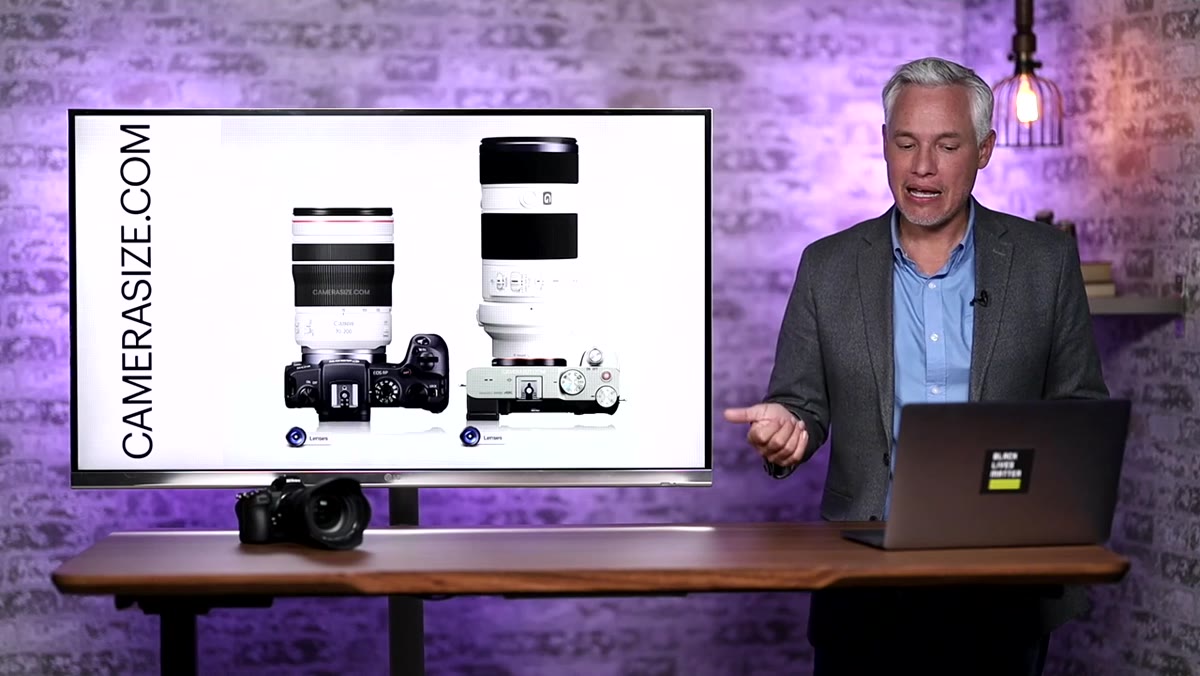 Size comparison of Canon RF 70-200 f/4 against Sony 70-200 f/4