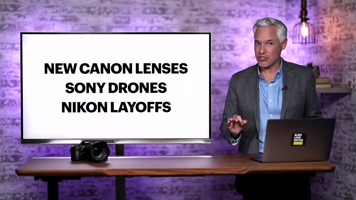 Sony drone announcement graphic on screen