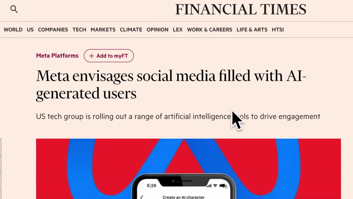 Meta AI influencers described as fake social media profiles