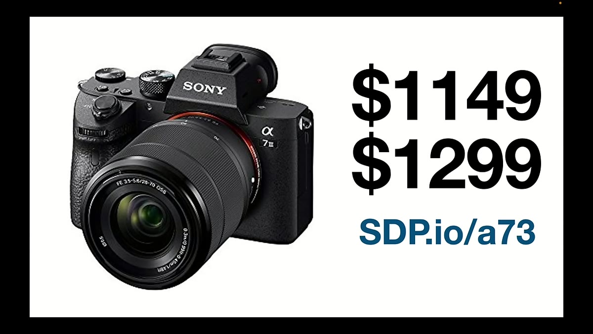 Sony A7 III product listing showing $1,150 price point