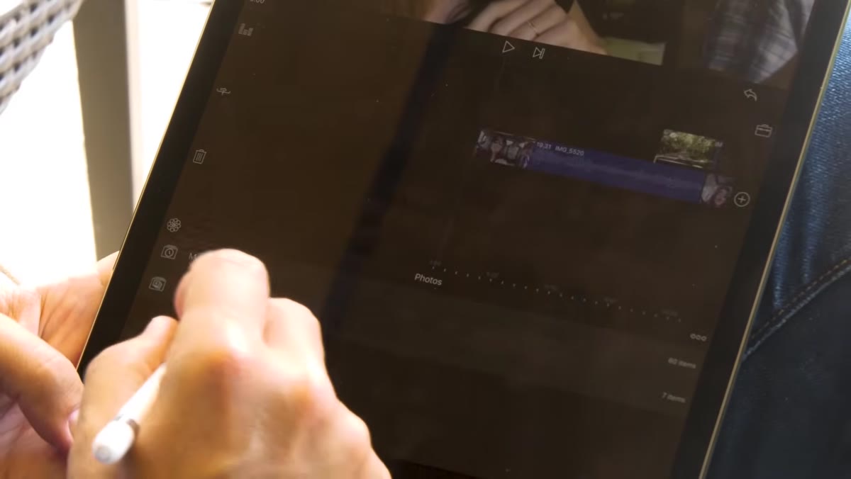 LumaFusion media browser showing imported clips with checkmarks