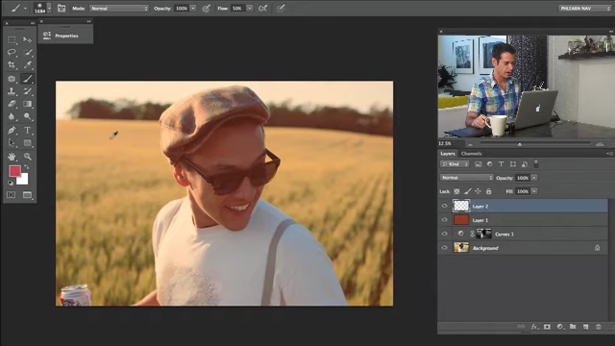Second color fill layer, blend mode set to Darken
