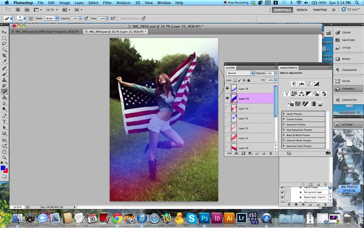 Eraser tool removing flare from subject&rsquo;s face area