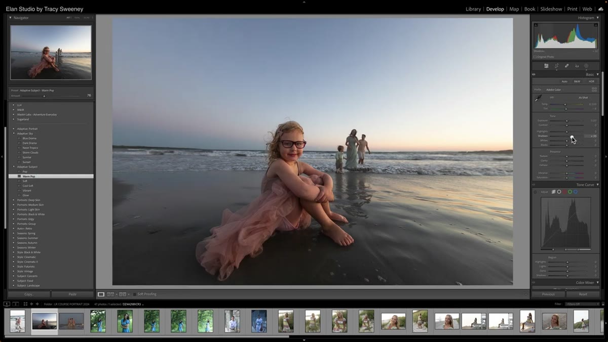 Global adjustment sliders with Clarity pulled into negative values