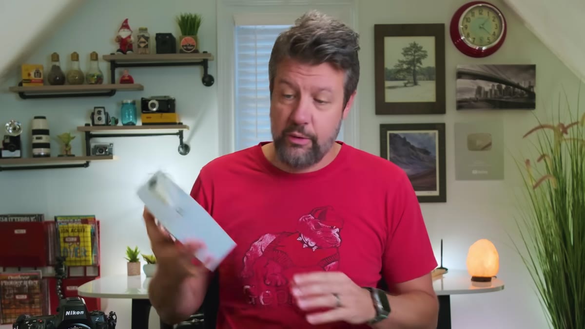 Mark holding the Nisi Jet Mag Pro box for the first time