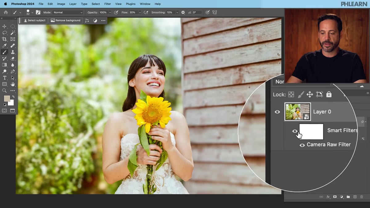 Smart Filter applied and visible in Layers panel
