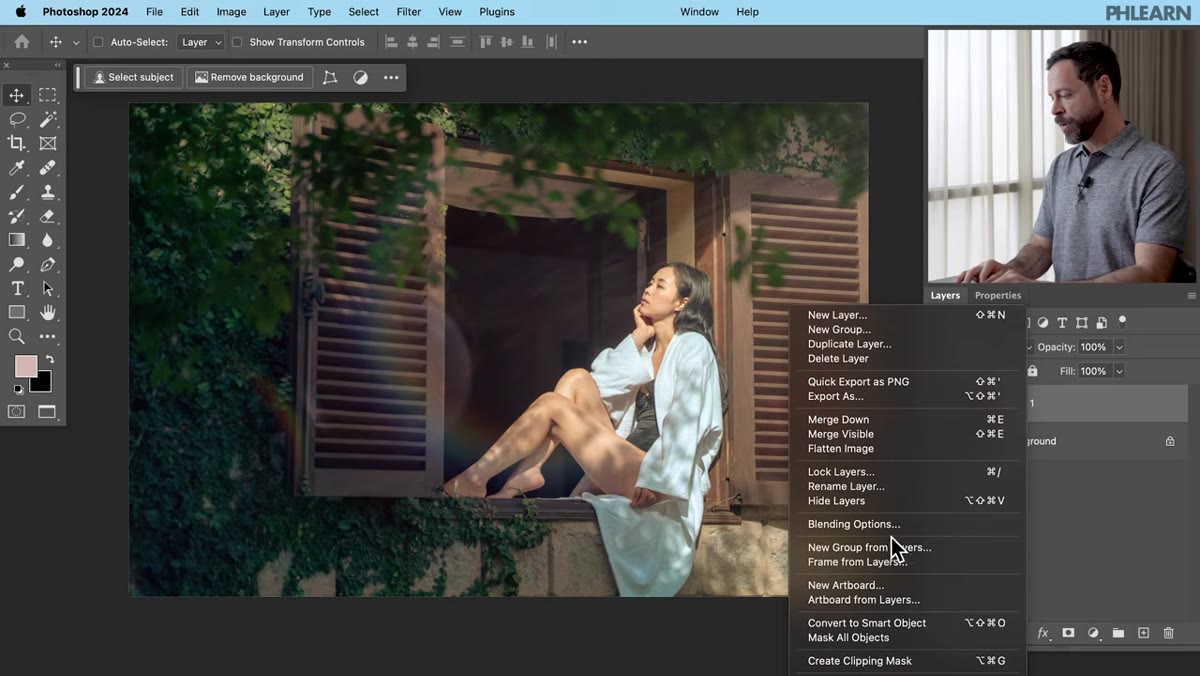 Right-click menu showing &ldquo;Convert to Smart Object&rdquo; option