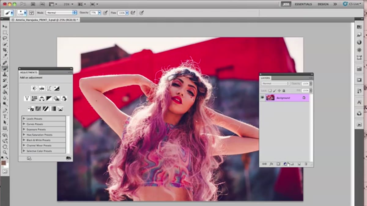 Opening a photo and navigating to the gradient tool