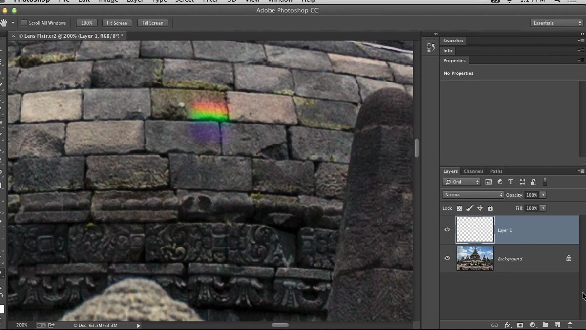 Blend mode dropdown open in Layers panel