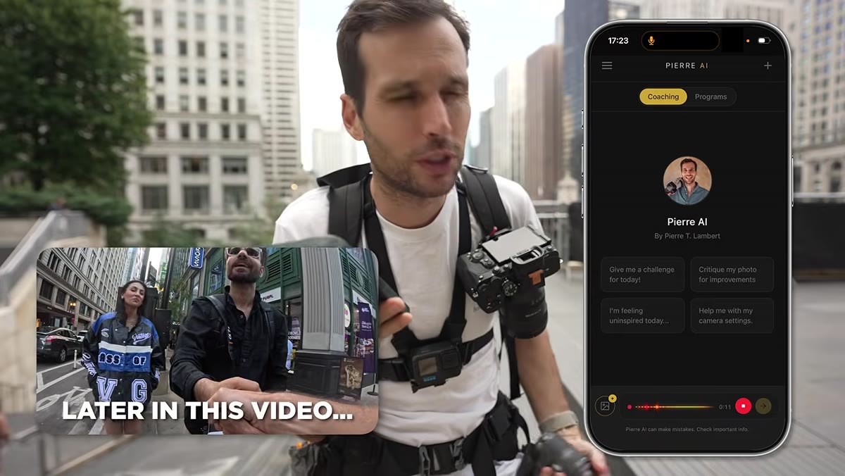 Pierre typing gear details into Pierre AI chat interface