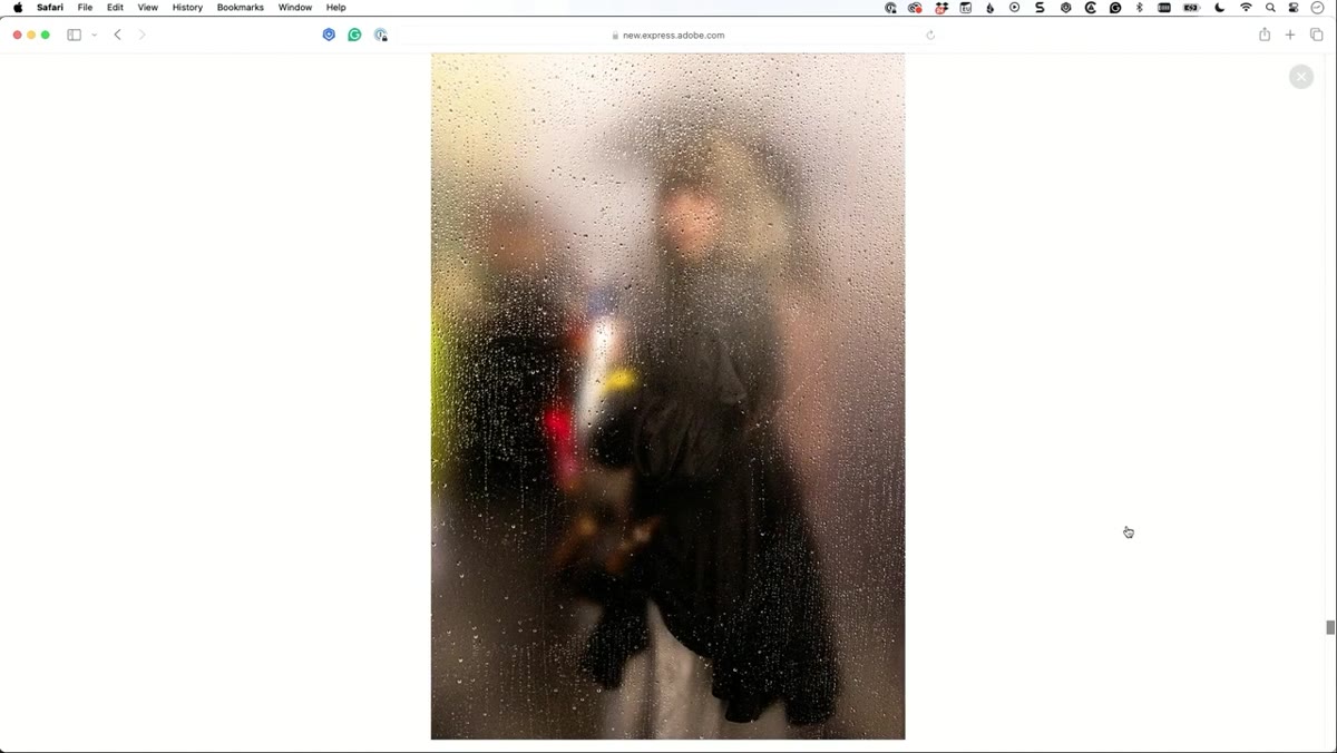Woman at bus stop turning toward camera after Kelby knocked on the glass