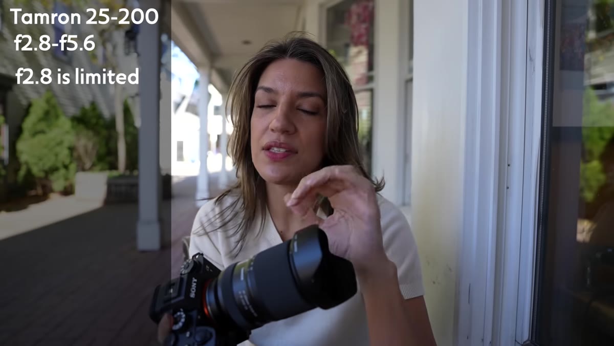 Lens specs displayed showing f/2.8 to f/5.6 range