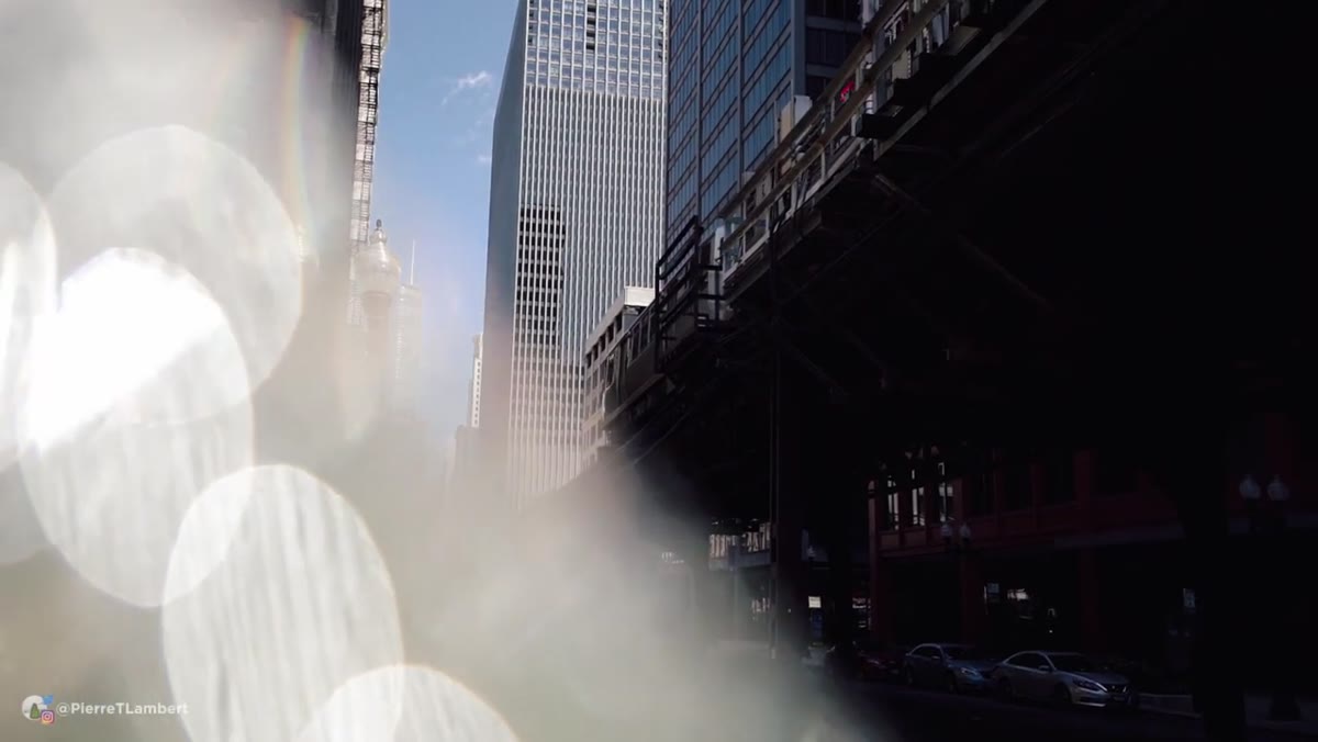 Pierre shooting the train scene with a blocking element in place on the left side