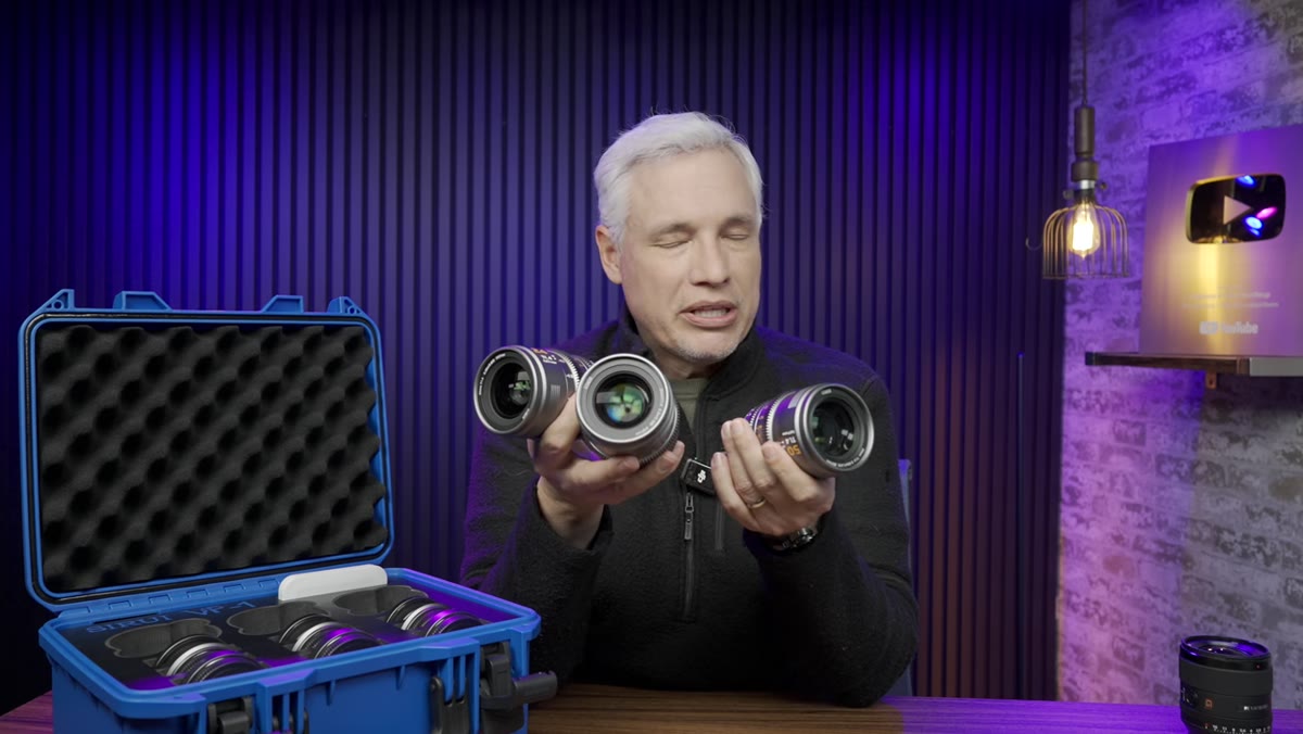 Split-screen footage comparison across all three focal lengths