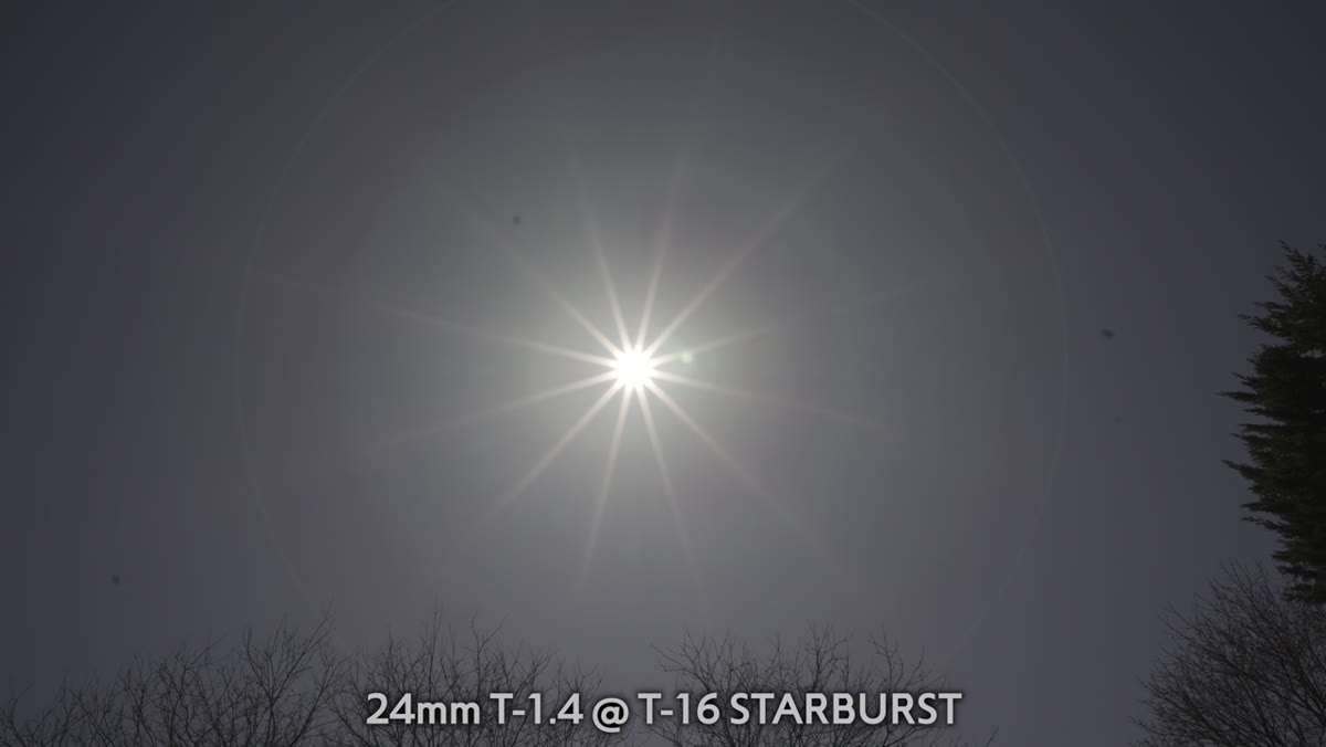 Starburst pattern comparison between 50mm and the 24mm and 35mm