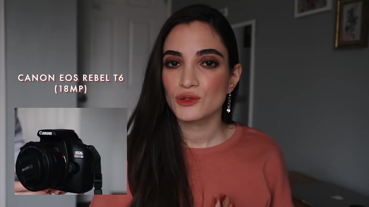 Jessica recommending the Canon Rebel T6 at around $350