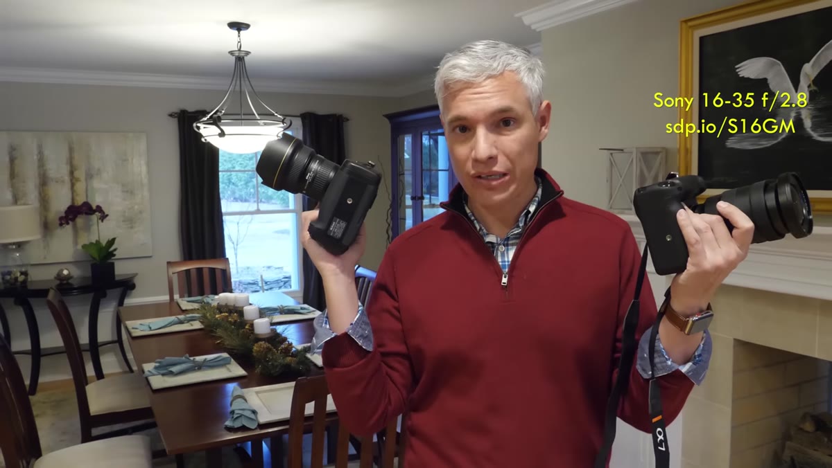 Host summarizing results, A7R III shown with 16-35 GM attached