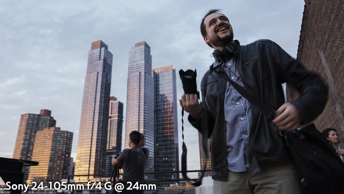 Tony gesturing at 24mm vs 28mm range difference