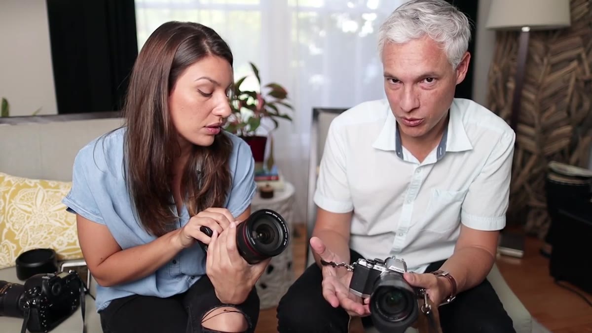 Tony and Chelsea discussing print size and social media goals
