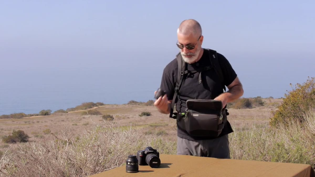 Lenses and camera body loaded into the rotating compartment