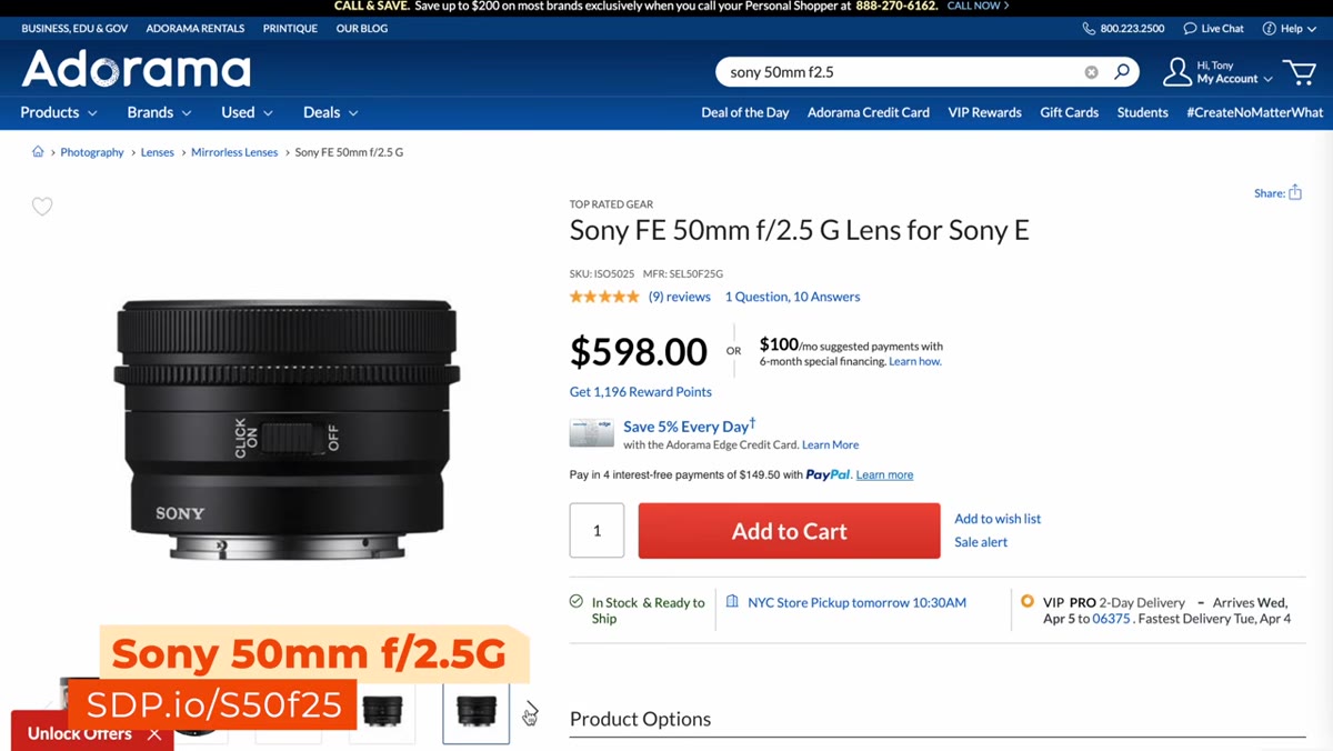 Side-by-side of the Sigma 50mm f/2 and Sony 50mm f/2.5 G lenses