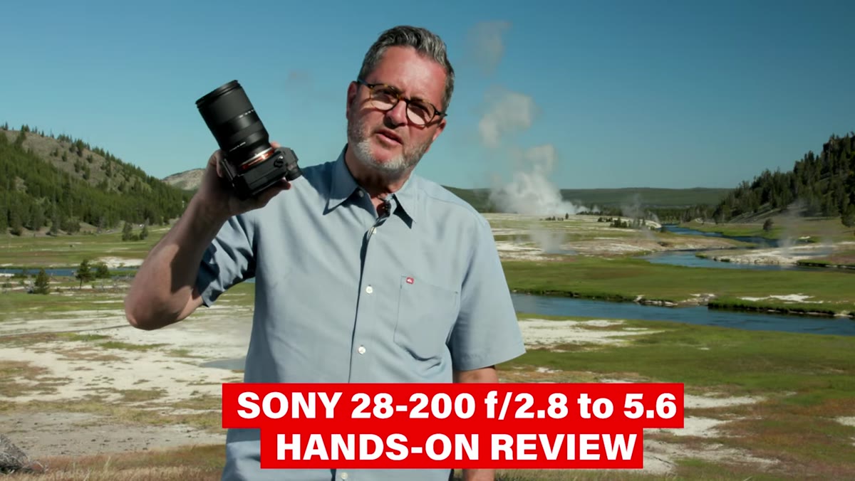 Tamron 28-200mm lens mounted on Sony camera outdoors