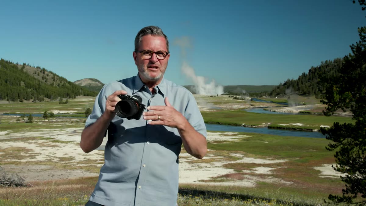 Scenic Yellowstone landscape shot demonstrating wide 28mm end