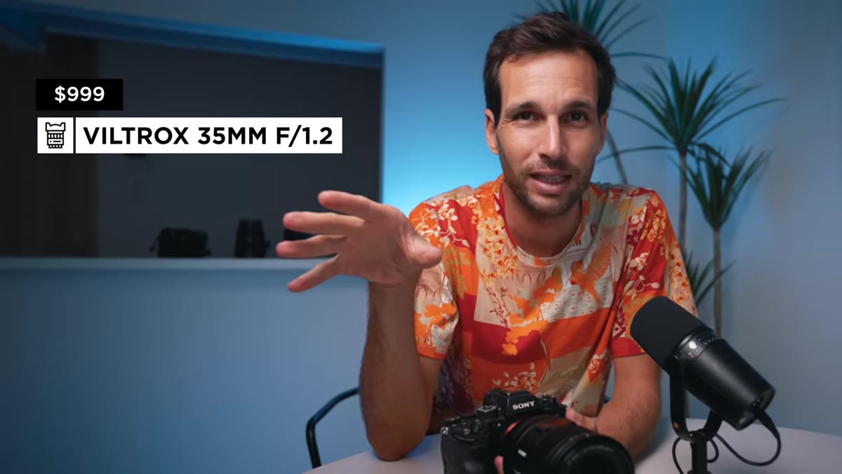 Price comparison graphic showing Viltrox vs Sony lens costs
