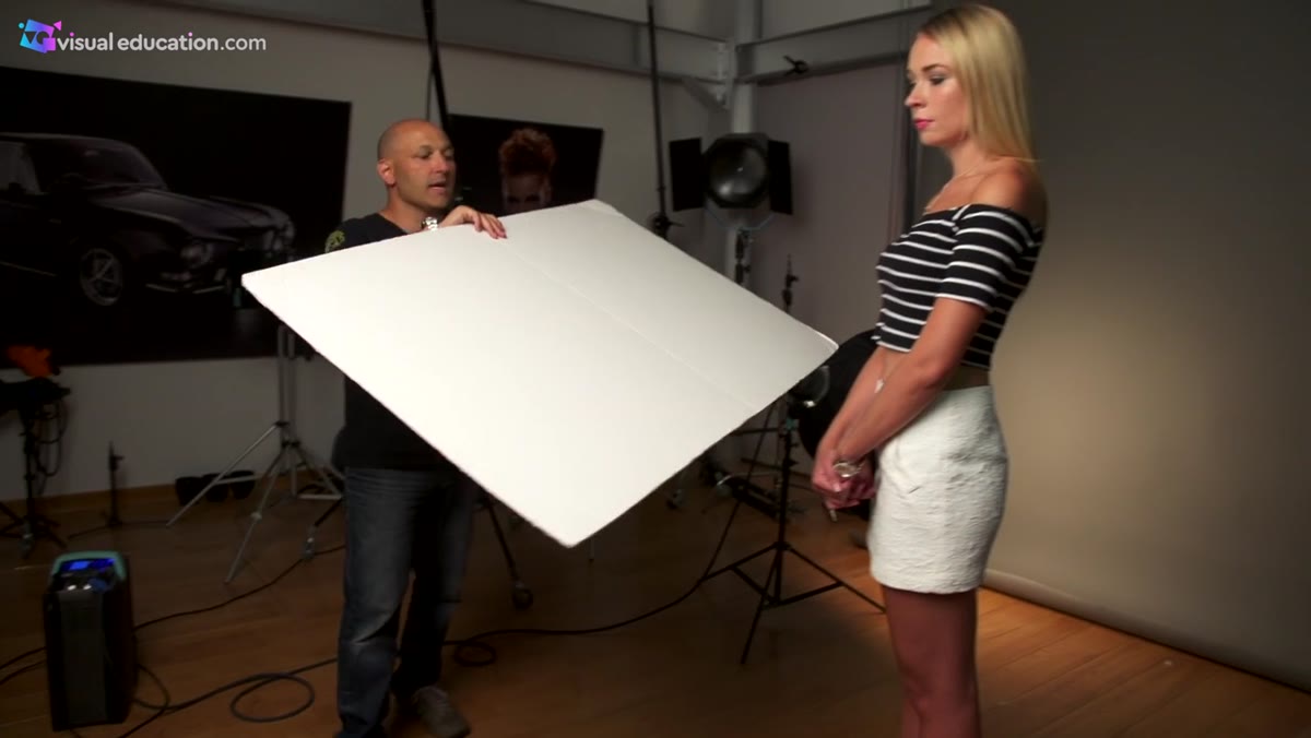 White foam card positioned on shadow side of subject