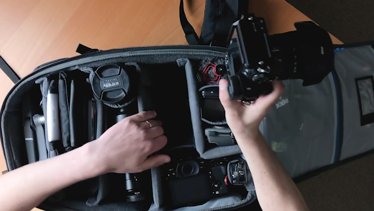 Nikon Z7 with 24-70mm lens and L-bracket attached