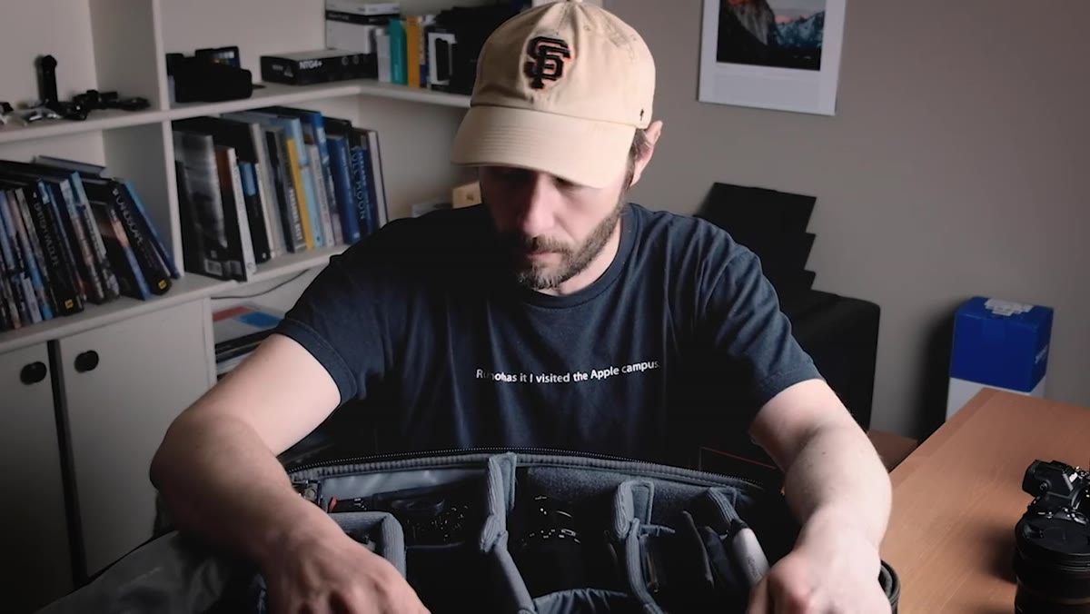 Nikon gear laid out showing no telephoto lens present