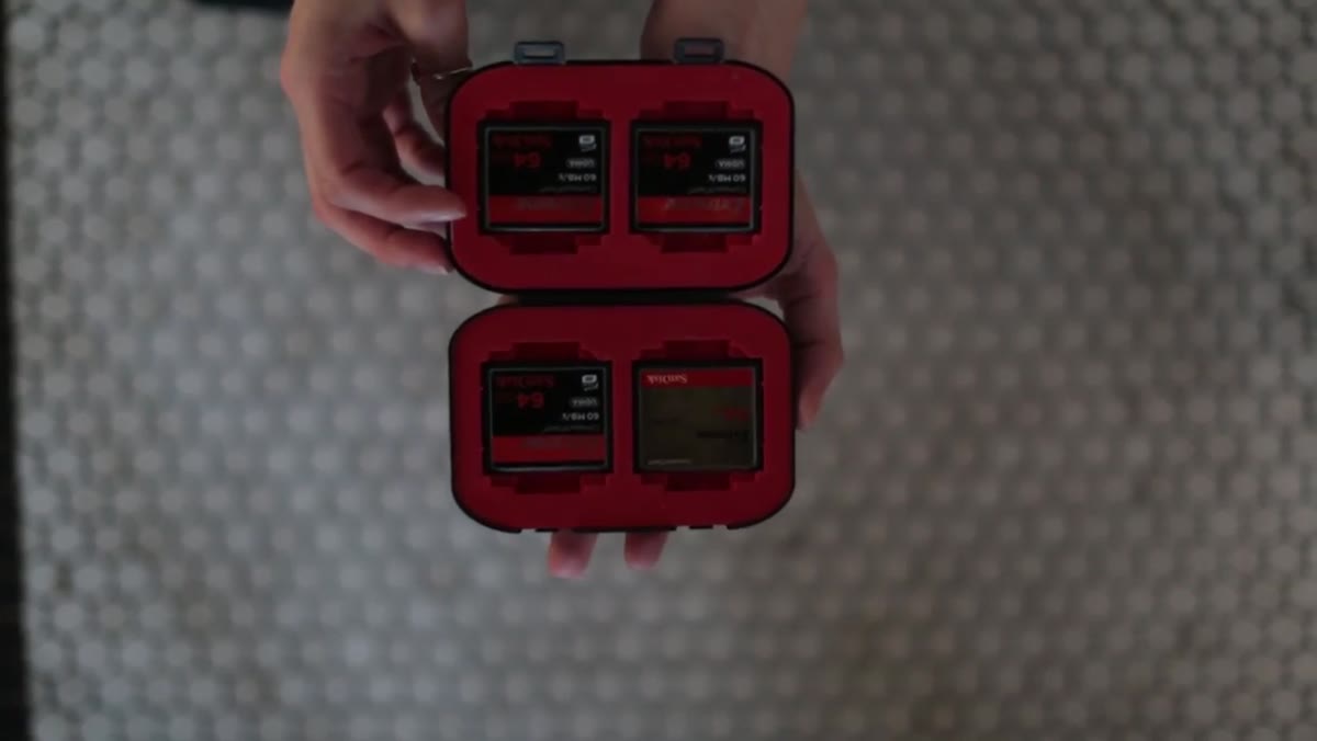 Camera video settings displayed on screen