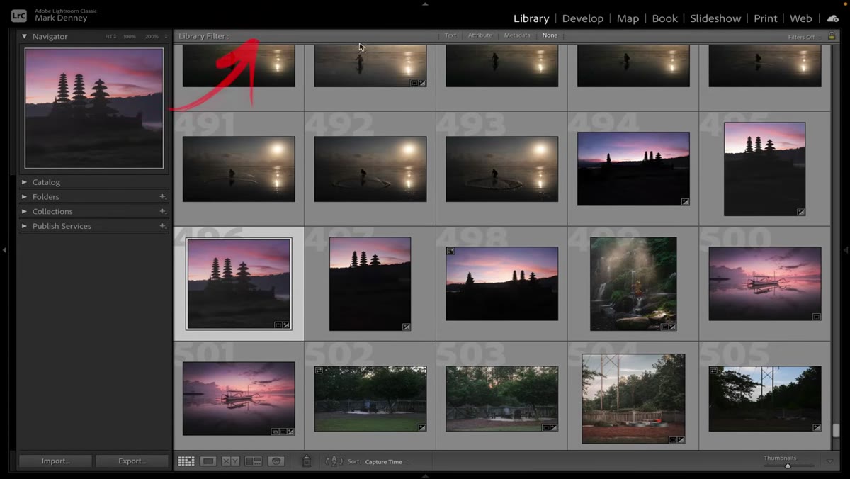 Library Filter bar dropping down after backslash shortcut