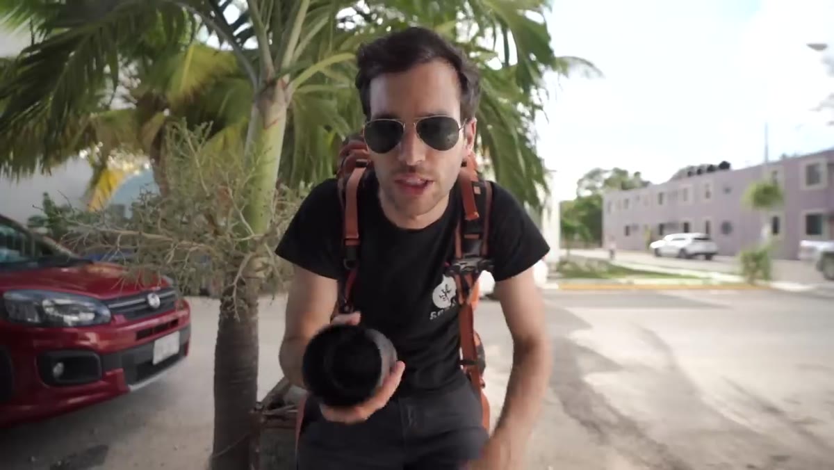 Pierre heading out to shoot the streets of Tulum with the 85mm